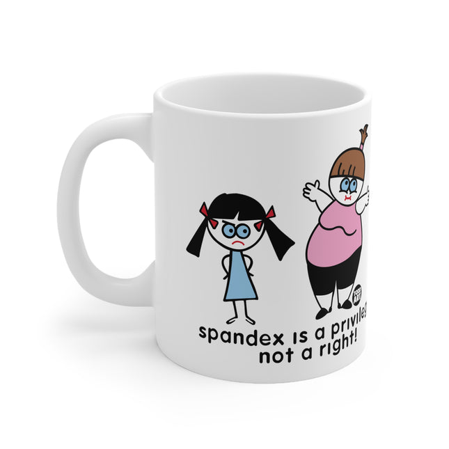 Spandex Is A Right Not Privilege Ceramic Mug