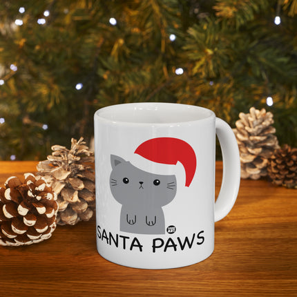 Santa Paws Cat Christmas Ceramic Mug