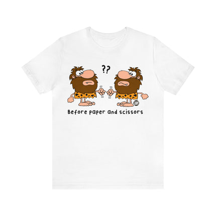 Caveman Rock Paper Scissors Unisex Tee