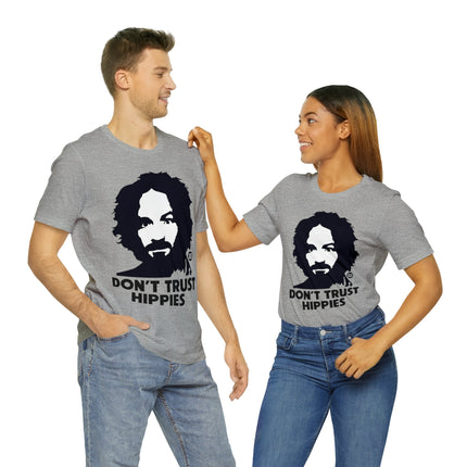 Don't Trust Hippies Charles Manson Unisex Short Sleeve Tee