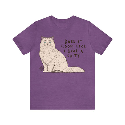 Look Like I Give a Shit Cat Tee, Sarcastic Cat Humor Tee, Snarky Cat Tshirt