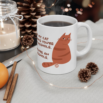 Cat Thinks Youre Asshole Ceramic Mug