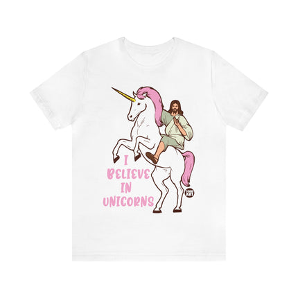 I Believe in Unicorns Jesus Unisex Short Sleeve Tee