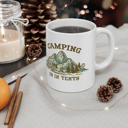 Camping in Tents Ceramic Mug