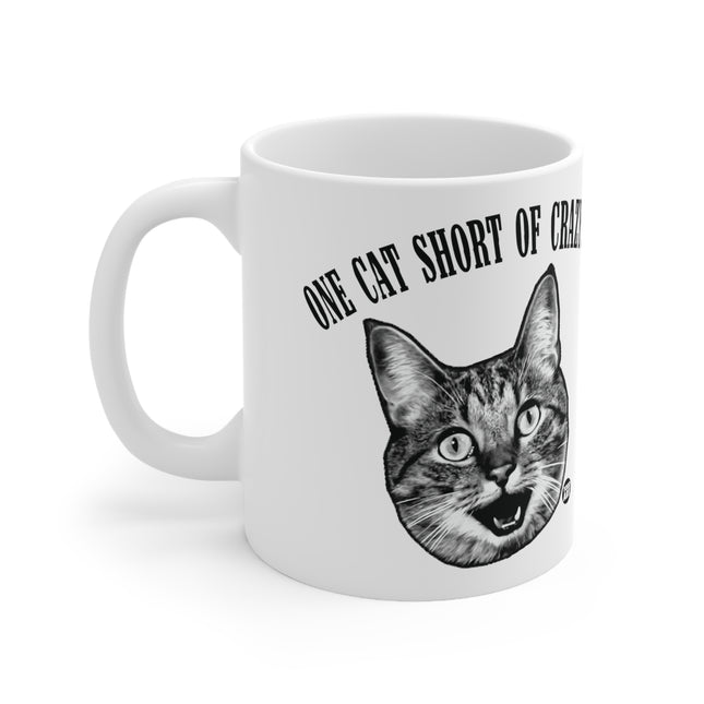 One Cat Short Crazy Ceramic Mug