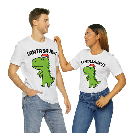 Santasaurus Dinosaur Christmas Unisex Tee