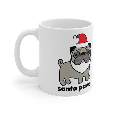 Santa Paws Pug Christmas Ceramic Mug