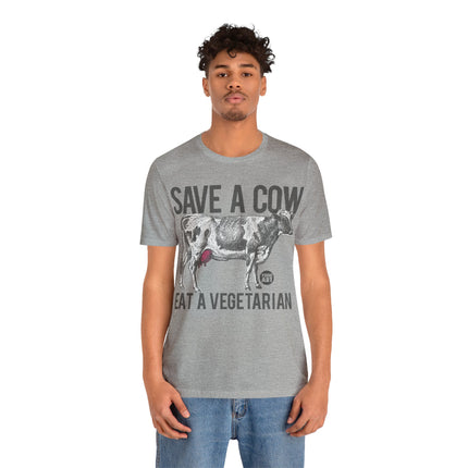 Save a Cow Eat Vegetarian Unisex Short Sleeve Tee