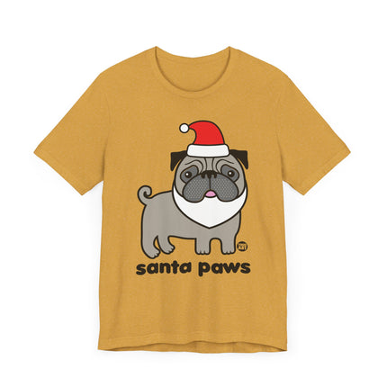 Cute "SANTA PAWS" Pug Tee Shirt