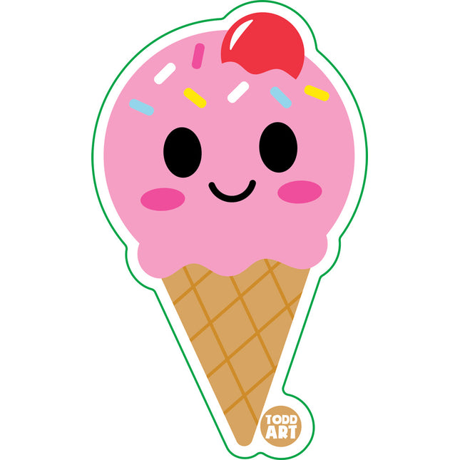 Ice Cream Cone Vinyl Sticker