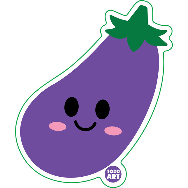 Eggplant Vinyl Sticker