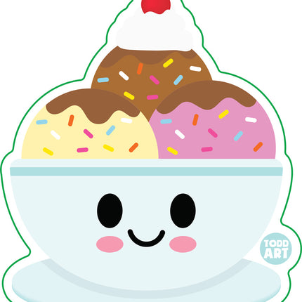 Ice Cream Sundae Vinyl Sticker