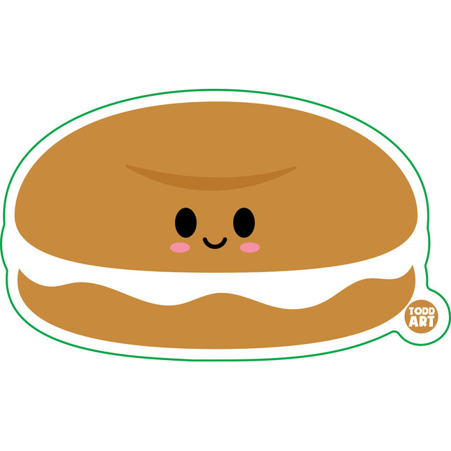 Bagel and Cream Cheese Vinyl Sticker