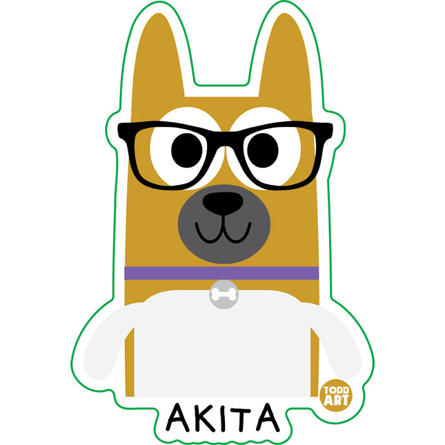 Bow Wow Meow Akita Vinyl Sticker