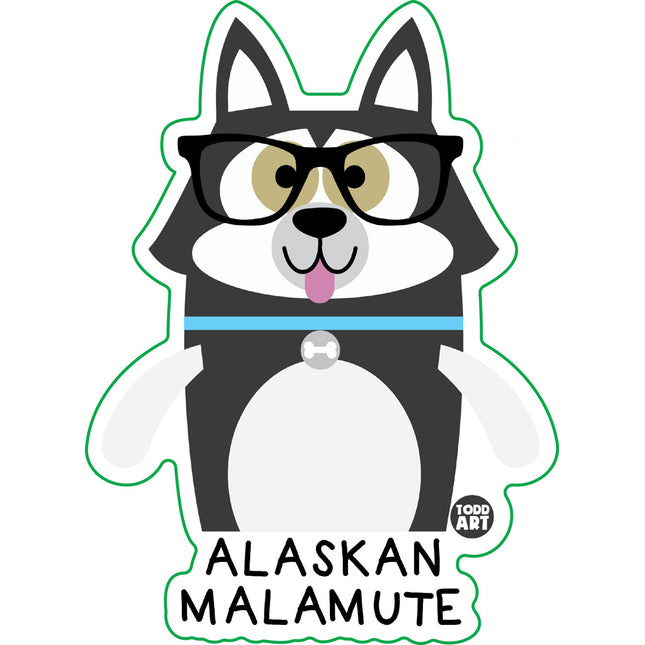 Bow Wow Meow Alaskan Malamute Vinyl Sticker