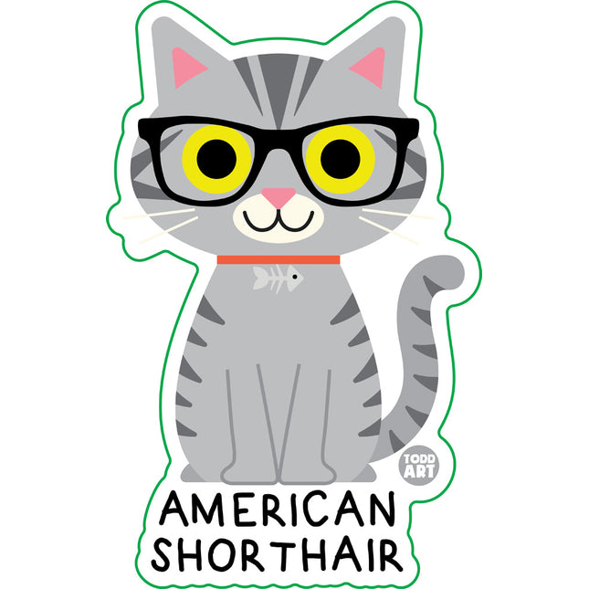 Bow Wow Meow American Shorthair Vinyl Sticker