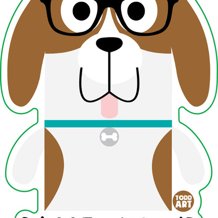 Bow Wow Meow Basset Hound Vinyl Sticker