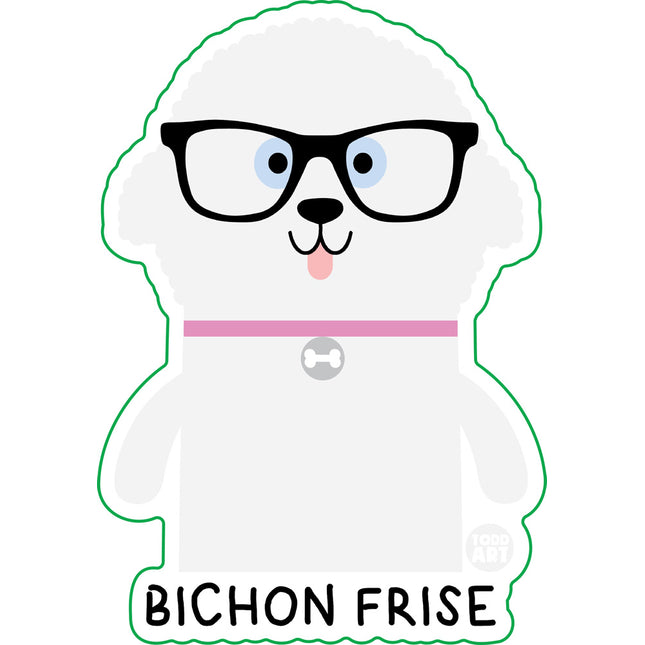 Bow Wow Meow Bichon Frise Vinyl Sticker