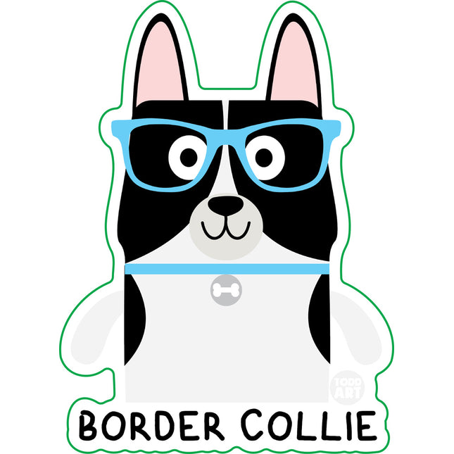 Bow Wow Meow Border Collie Vinyl Sticker