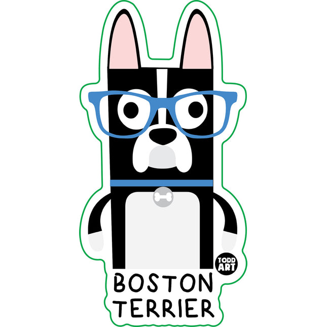 Bow Wow Meow Boston Terrier Vinyl Sticker