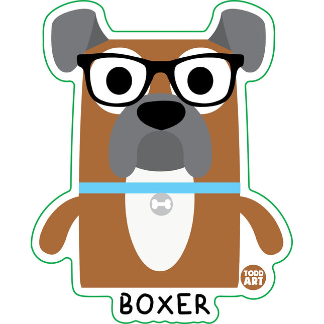 Bow Wow Meow Boxer Vinyl Sticker