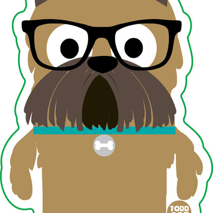 Bow Wow Meow Brussels Griffon Vinyl Sticker