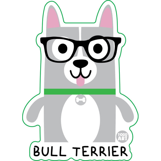 Bow Wow Meow Bull Terrier Vinyl Sticker
