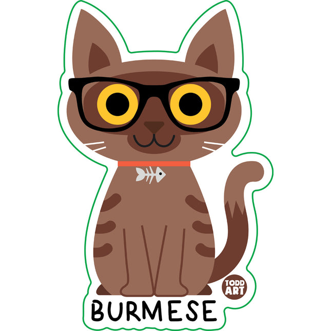 Bow Wow Meow Burmese Vinyl Sticker