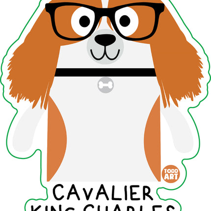 Bow Wow Meow Cavalier King Charles Vinyl Sticker