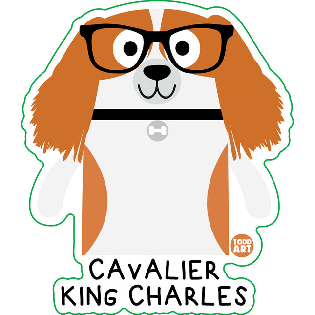 Bow Wow Meow Cavalier King Charles Vinyl Sticker