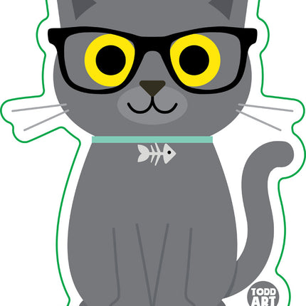 Bow Wow Meow Chartreux Vinyl Sticker