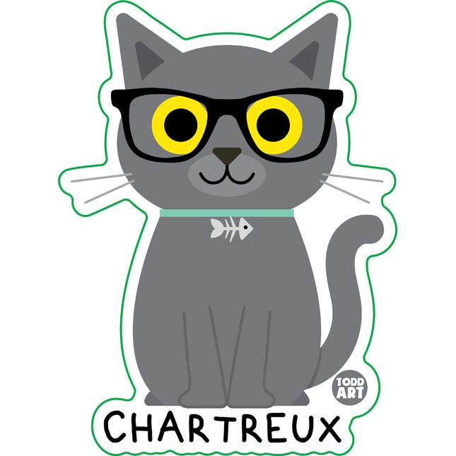Bow Wow Meow Chartreux Vinyl Sticker