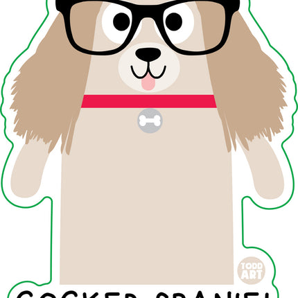 Bow Wow Meow Cocker Spaniel Vinyl Sticker