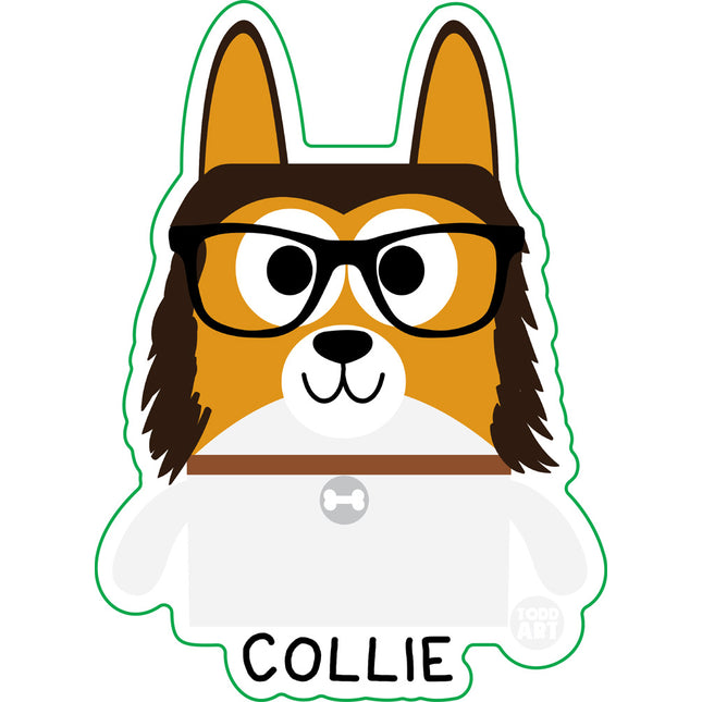 Bow Wow Meow Collie Vinyl Sticker