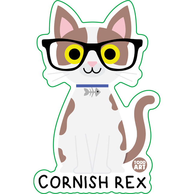 Bow Wow Meow Cornish Rex Shorthair Vinyl Sticker