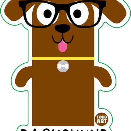 Bow Wow Meow Dachshund Vinyl Sticker