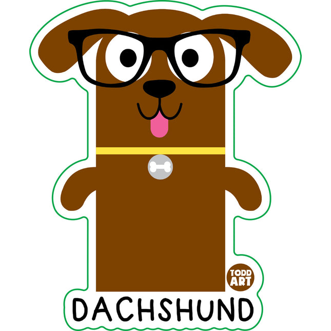 Bow Wow Meow Dachshund Vinyl Sticker