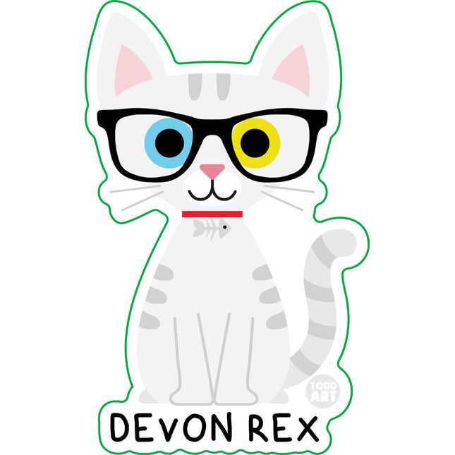 Bow Wow Meow Devon Rex Vinyl Sticker