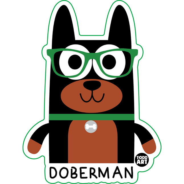 Bow Wow Meow Doberman Vinyl Sticker