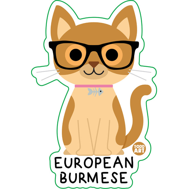 Bow Wow Meow European Burmese Vinyl Sticker