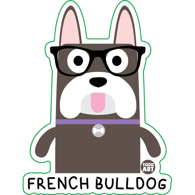 Bow Wow Meow French Bulldog Vinyl Sticker