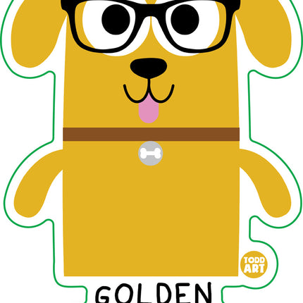 Bow Wow Meow Golden Retriever Vinyl Sticker