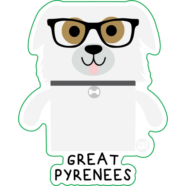 Bow Wow Meow Great Pyrenees Vinyl Sticker