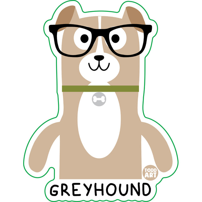 Bow Wow Meow Greyhound Vinyl Sticker