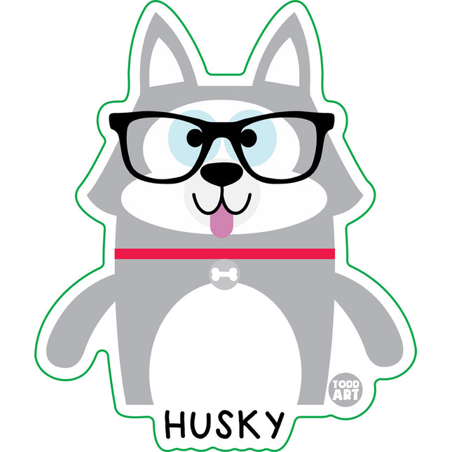 Bow Wow Meow Husky Vinyl Sticker