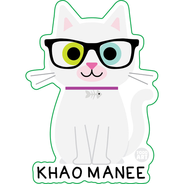 Bow Wow Meow Khao Manee Vinyl Sticker