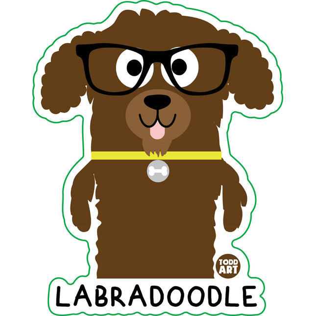 Bow Wow Meow Labradoodle Vinyl Sticker