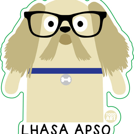 Bow Wow Meow Lhasa Apso Vinyl Sticker