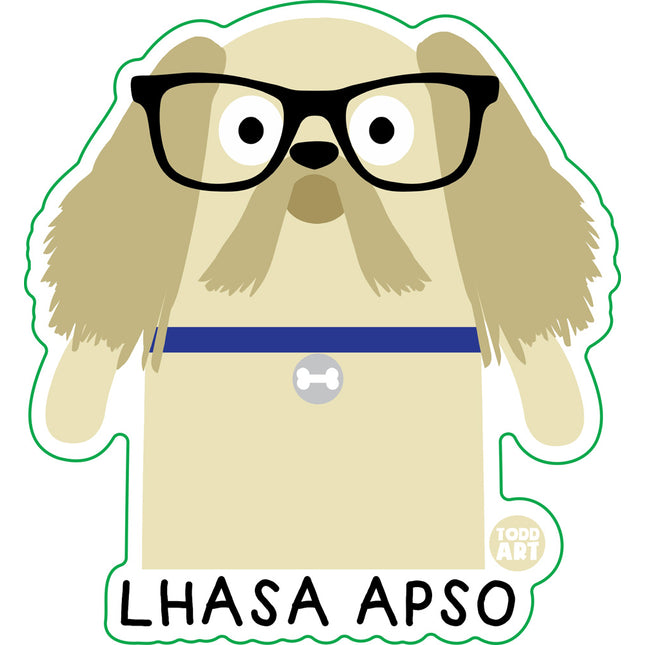 Bow Wow Meow Lhasa Apso Vinyl Sticker