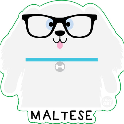 Bow Wow Meow Maltese Vinyl Sticker